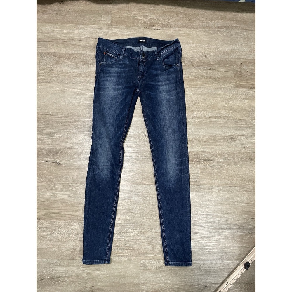 Hudson Jeans Womens Sz 28 Low Rise Skinny USA Flap Pocket Dark Wash Denim